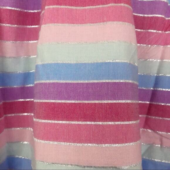 J. Crew Peasant Top in Metallic Pastel Stripe NEW - Picture 6 of 9